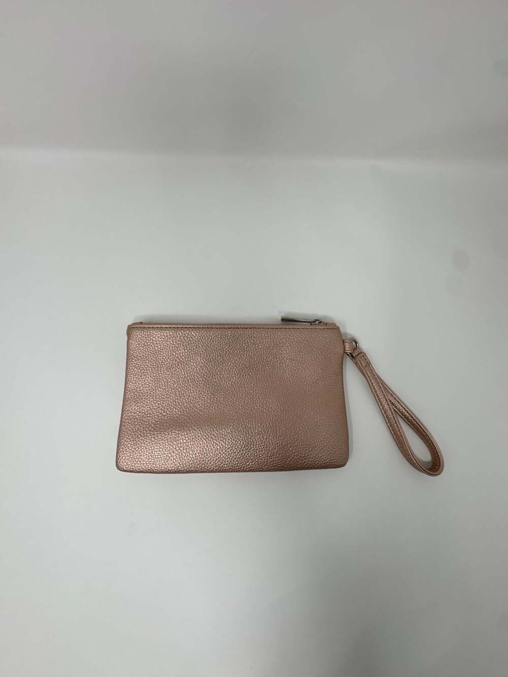 Adrienne Vittadini Metallic Rose Gold Wristlet Cosmetic Pouch